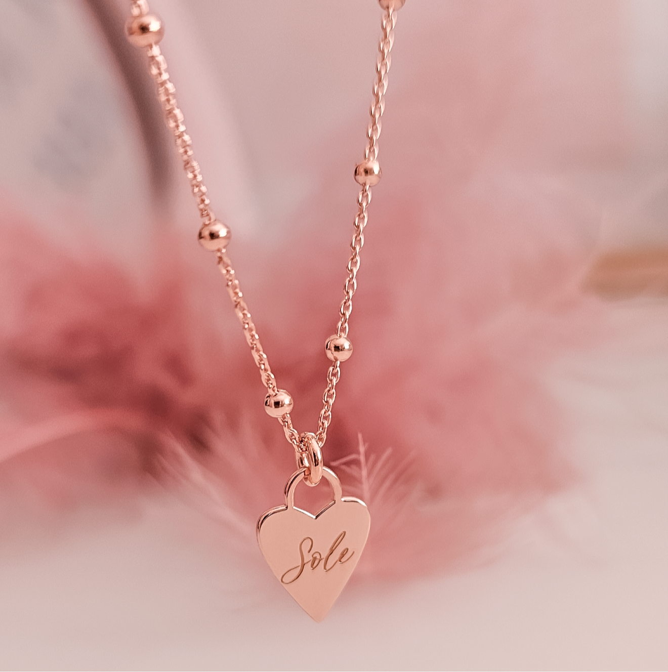 Collana cuore lucchetto allungato