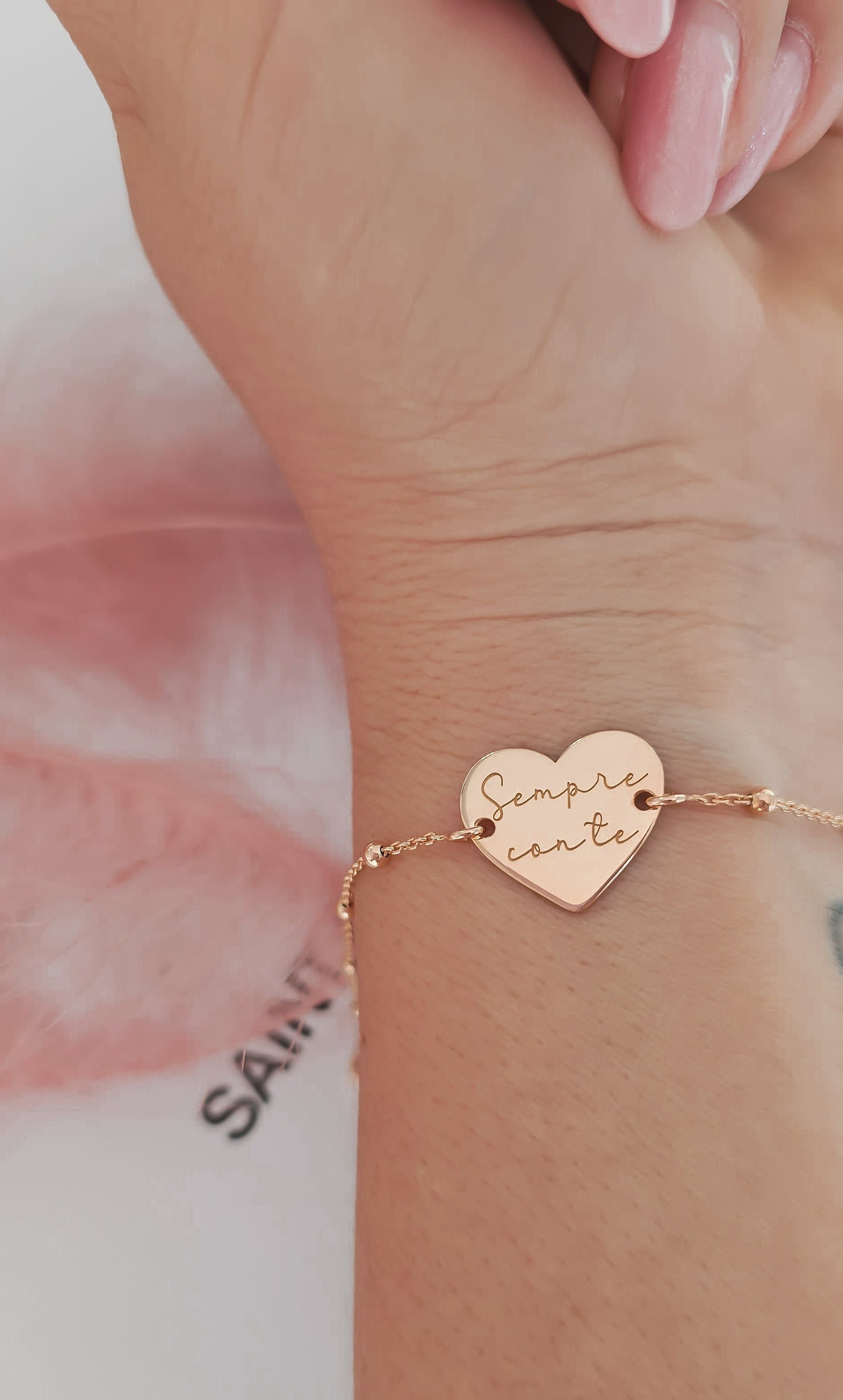 Bracciale rosario e cuore