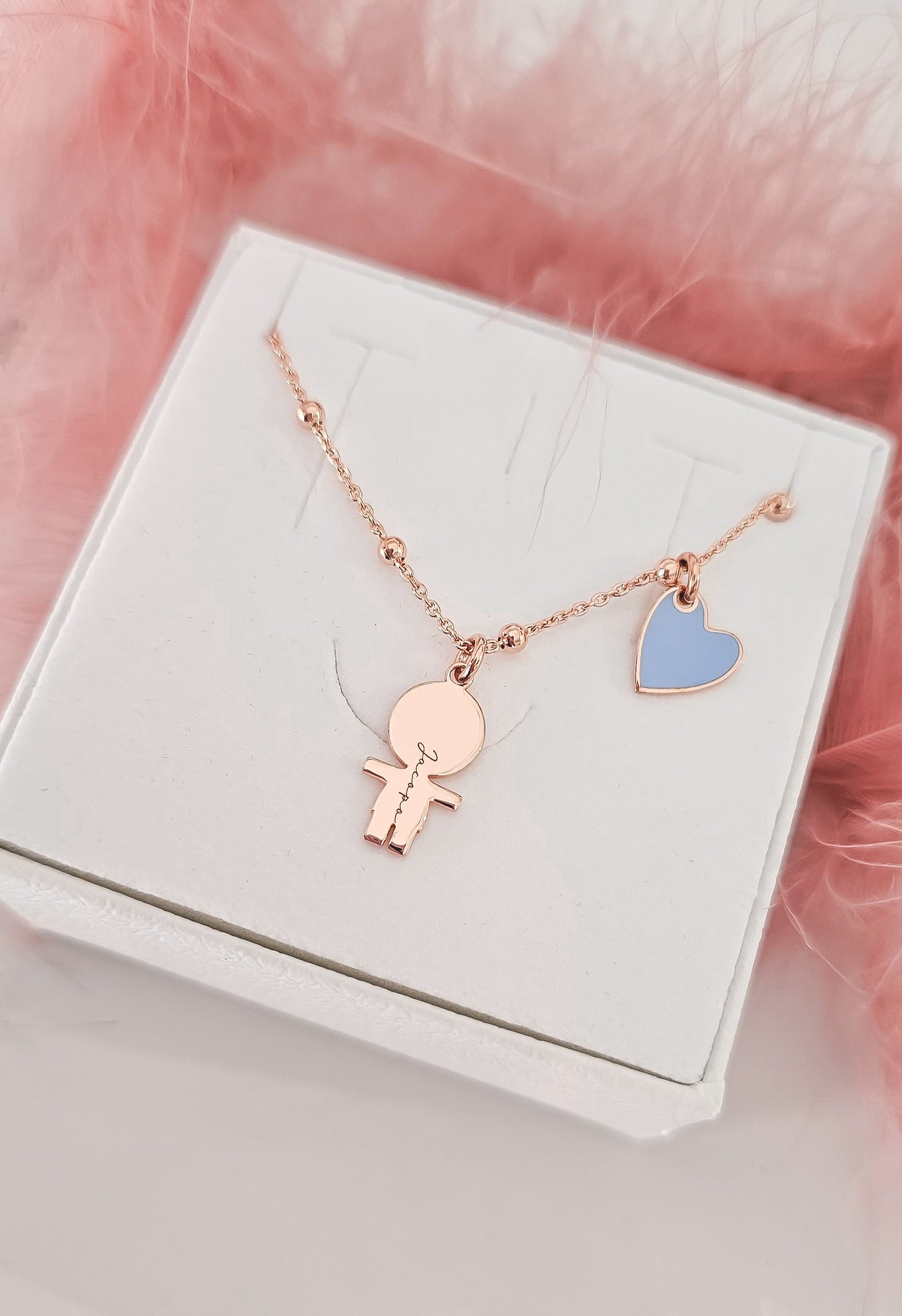 Collana bebè e cuore smalto