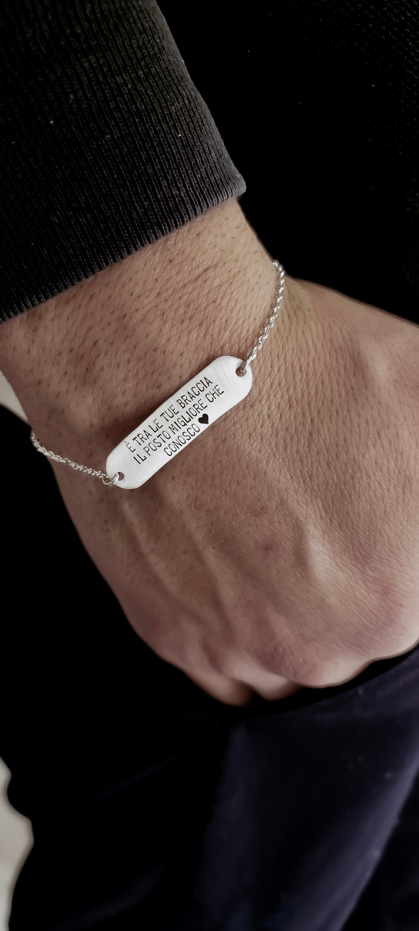 Bracciale rollò targhetta angoli tondi