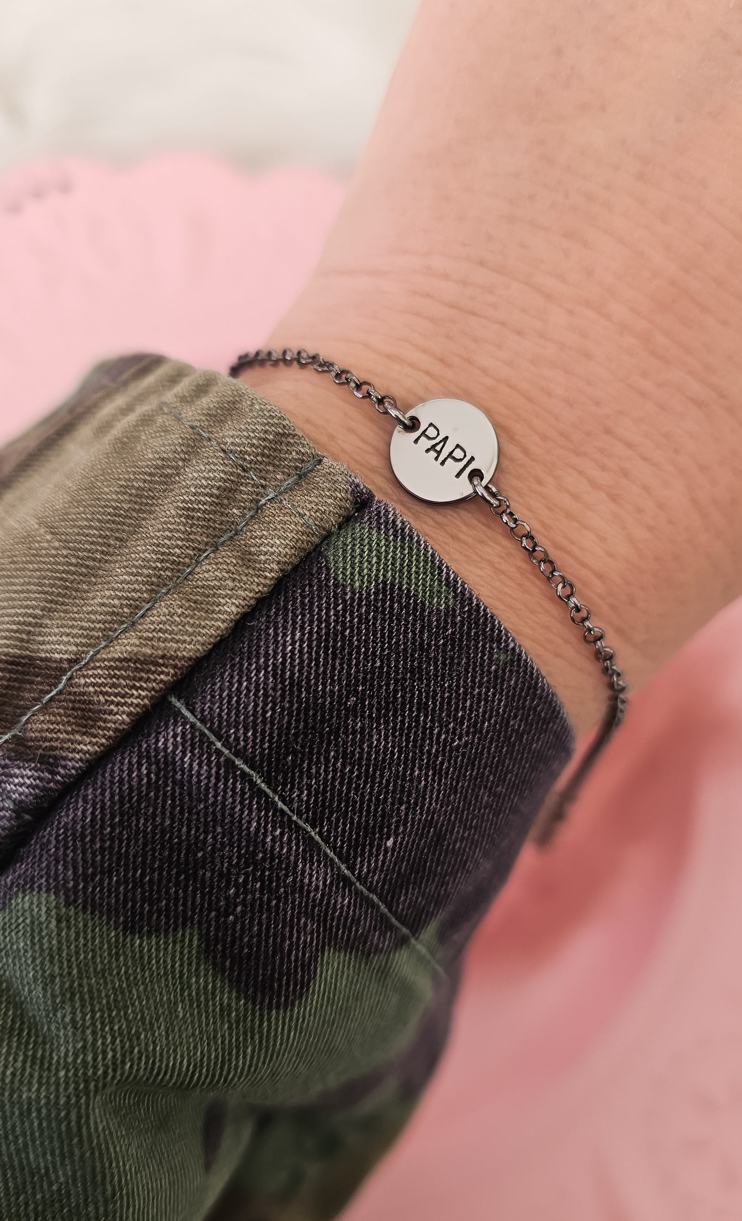 Bracciale roló mini medaglia tonda