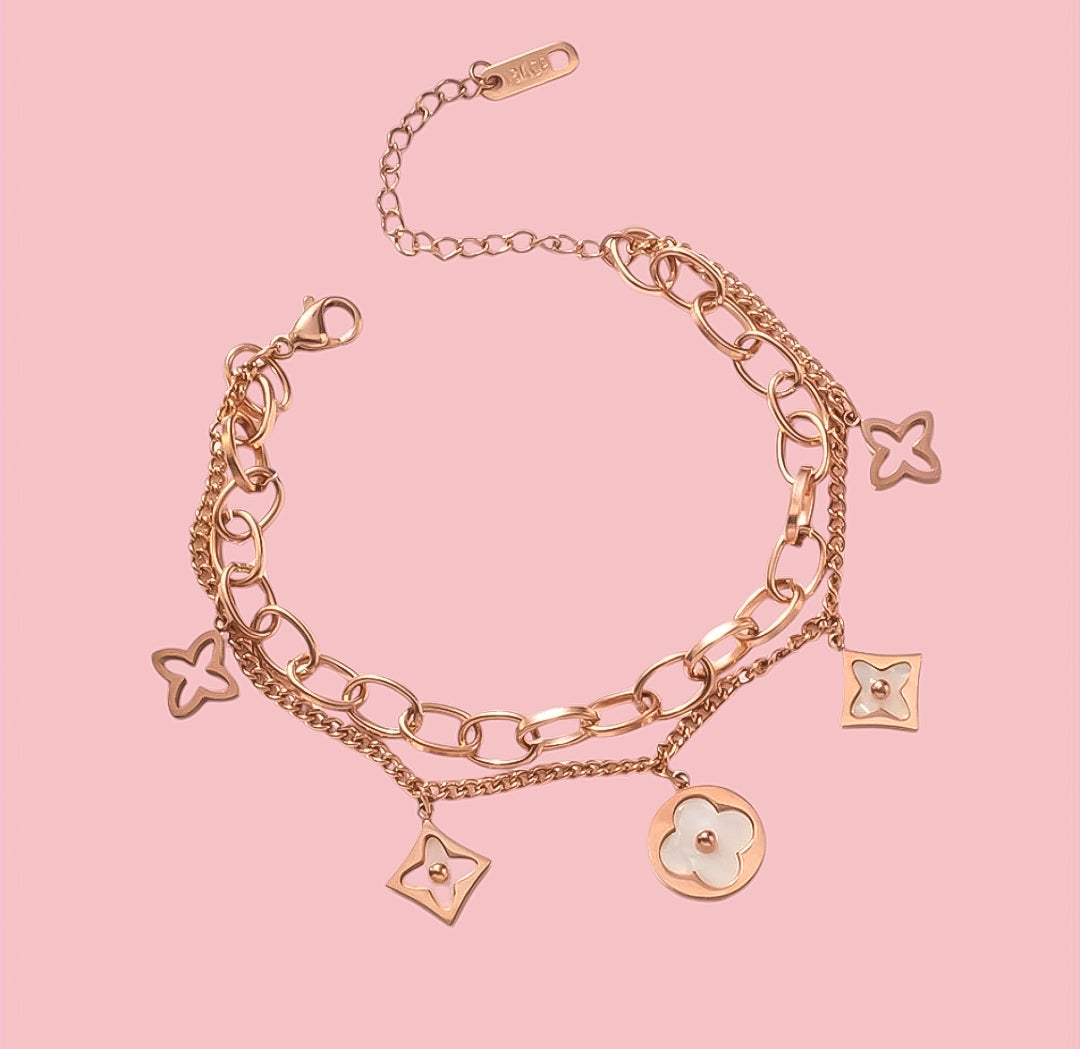 Bracciale fiori stilizzati madreperla luxury
