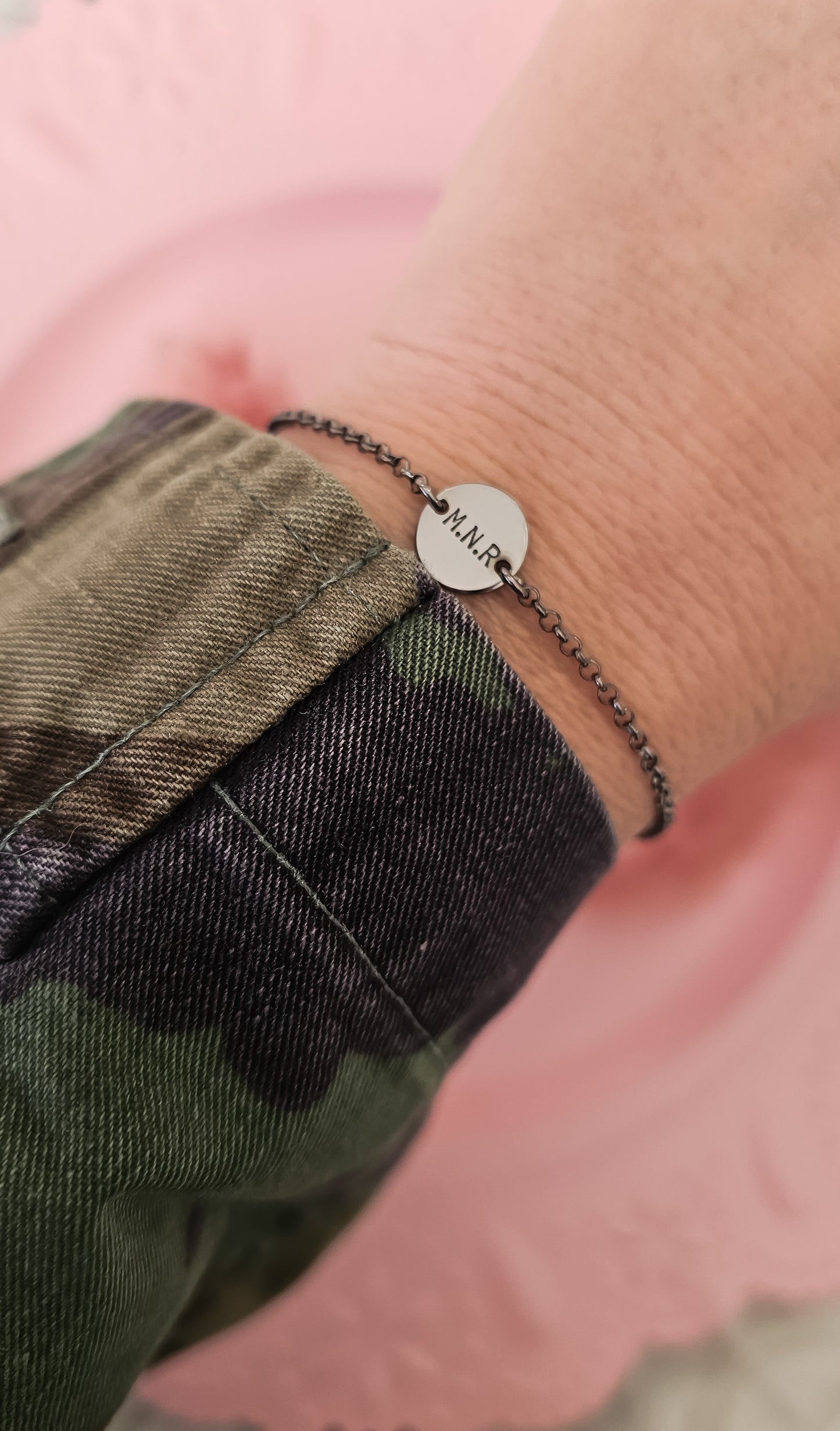 Bracciale roló mini medaglia tonda