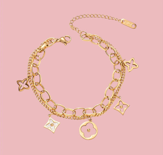 Bracciale fiori stilizzati madreperla luxury