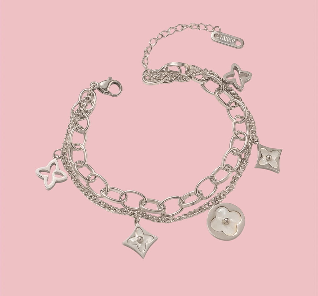 Bracciale fiori stilizzati madreperla luxury