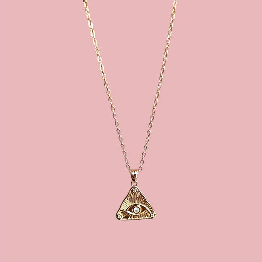 Collana amuleto Triangolo occhio illuminato